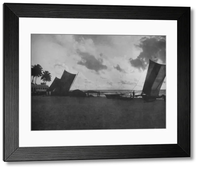 Framed Print : Sunset, Mount Lavinia Sea Shore, c1890, (1910). Artist: Alfred William Amandus Plate Framed Print : Sunset, Mount Lavinia Sea Shore, c1890, (1910). Artist: Alfred William Amandus Plate