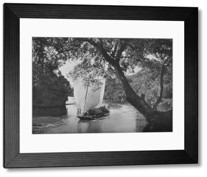 Framed Print : Padda Boat in Full Sail, c1890, (1910). Artist: Alfred William Amandus Plate Framed Print : Padda Boat in Full Sail, c1890, (1910). Artist: Alfred William Amandus Plate