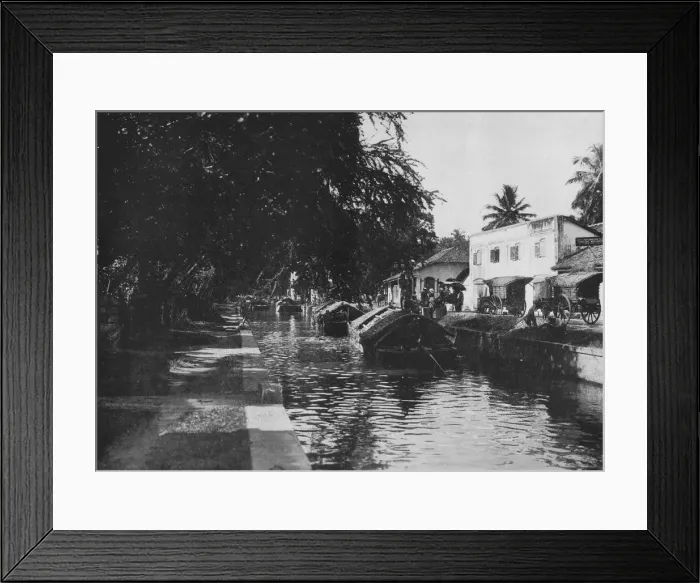 Framed Print : Negombo Canal, Showing Padda Boats, c1890, (1910). Artist: Alfred William Amandus Plate Framed Print : Negombo Canal, Showing Padda Boats, c1890, (1910). Artist: Alfred William Amandus Plate