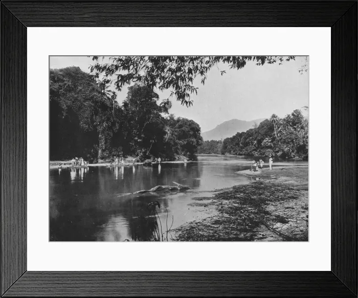 Framed Print : River at Ratnapura, c1890, (1910). Artist: Alfred William Amandus Plate Framed Print : River at Ratnapura, c1890, (1910). Artist: Alfred William Amandus Plate