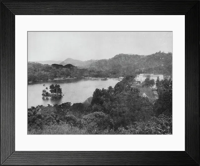 Framed Print : View of Kandy Lake from Lady Hortons Drive, Kandy, c1890, (1910). Artist: Alfred William Amandus Plate Framed Print : View of Kandy Lake from Lady Hortons Drive, Kandy, c1890, (1910). Artist: Alfred William Amandus Plate