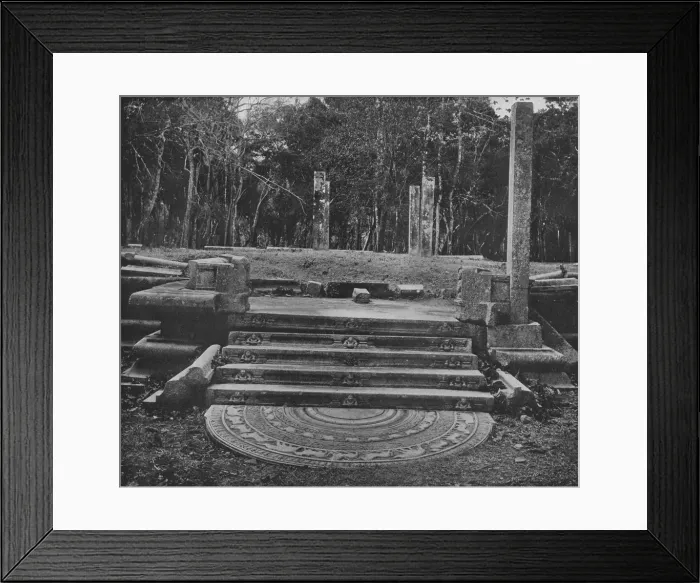 Framed Print : The Ruined Cities of Anuradhapura. Moonstone and Steps, c1890, (1910). Artist: Alfred William Amandus Plate Framed Print : The Ruined Cities of Anuradhapura. Moonstone and Steps, c1890, (1910). Artist: Alfred William Amandus Plate