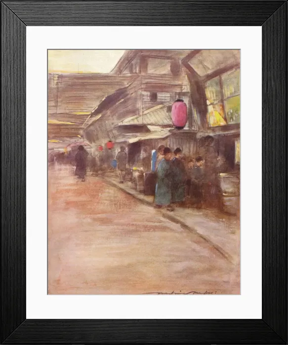 Framed Print : Apricot-Blossom Street, c1887 (1901). Artist: Mortimer L Menpes Framed Print : Apricot-Blossom Street, c1887 (1901). Artist: Mortimer L Menpes