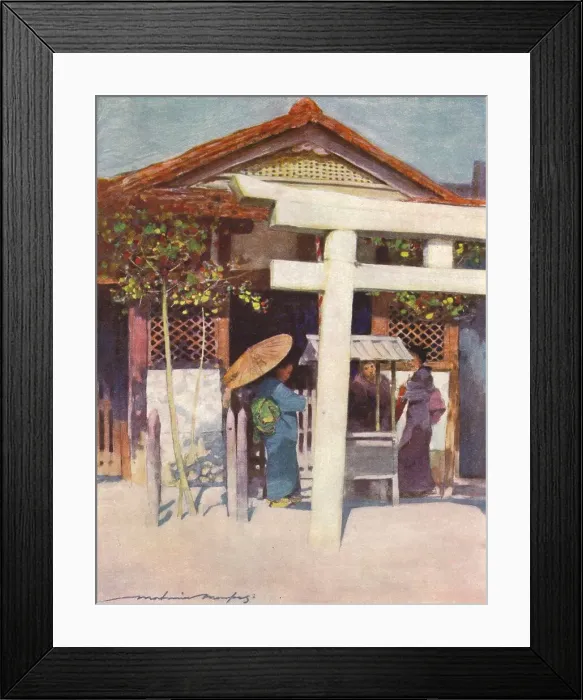 Framed Print : A Sunny Temple, c1887, (1901). Artist: Mortimer L Menpes Framed Print : A Sunny Temple, c1887, (1901). Artist: Mortimer L Menpes