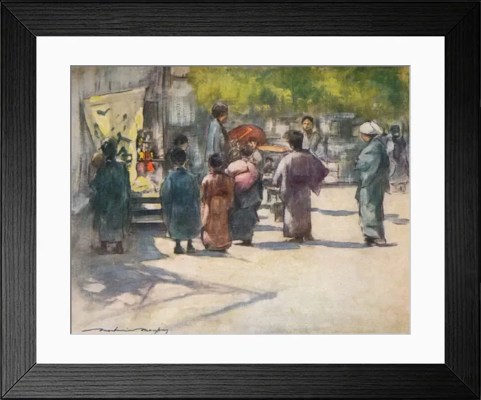 Framed Print : In Front of the Stall, c1887, (1901). Artist: Mortimer L Menpes Framed Print : In Front of the Stall, c1887, (1901). Artist: Mortimer L Menpes