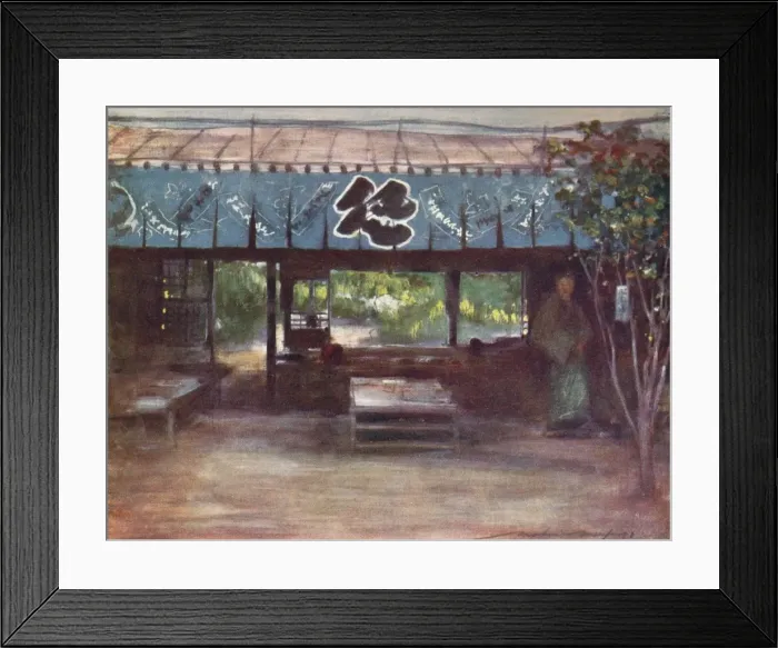 Framed Print : The Tea-House of the Slender Tree, c1887, (1901). Artist: Mortimer L Menpes Framed Print : The Tea-House of the Slender Tree, c1887, (1901). Artist: Mortimer L Menpes