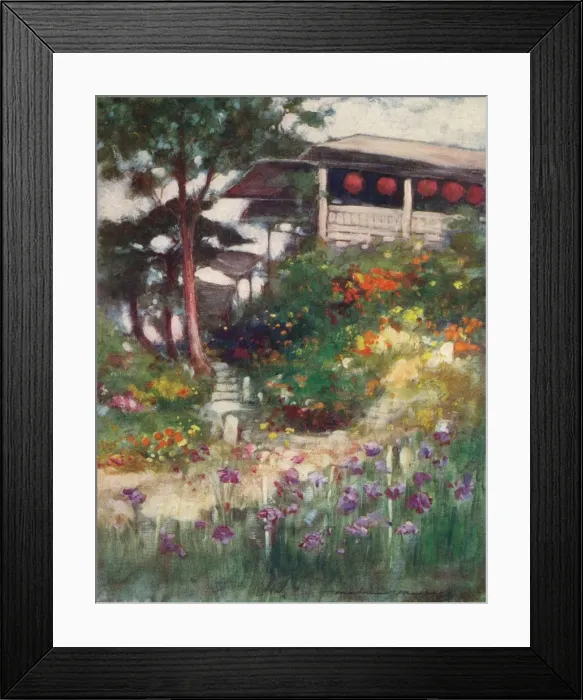 Framed Print : An Iris Garden, c1887, (1901). Artist: Mortimer L Menpes Framed Print : An Iris Garden, c1887, (1901). Artist: Mortimer L Menpes