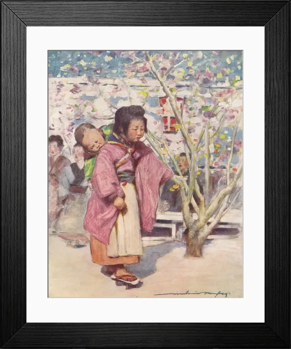 Framed Print : Baby and Baby, c1887, (1901). Artist: Mortimer L Menpes Framed Print : Baby and Baby, c1887, (1901). Artist: Mortimer L Menpes