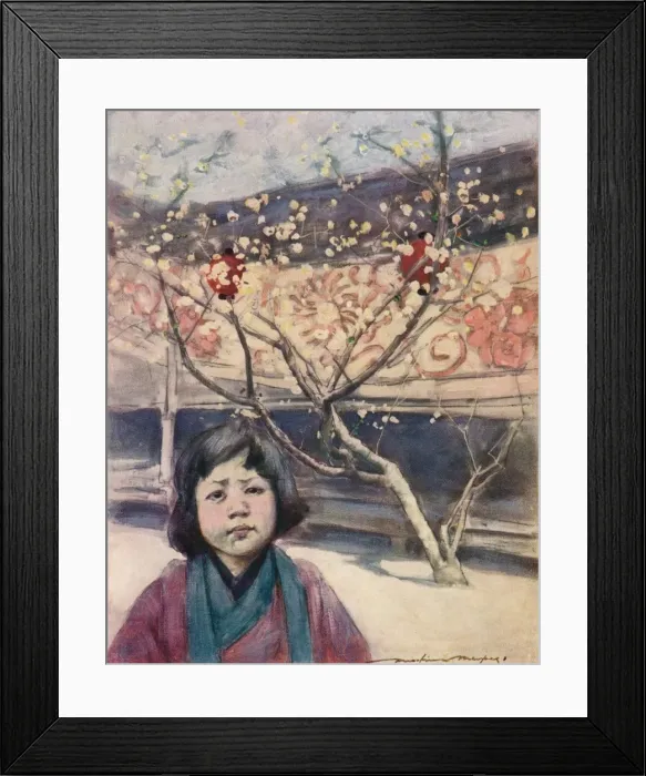 Framed Print : A Japanese Girl in Plum-Colour, c1887, (1901). Artist: Mortimer L Menpes Framed Print : A Japanese Girl in Plum-Colour, c1887, (1901). Artist: Mortimer L Menpes
