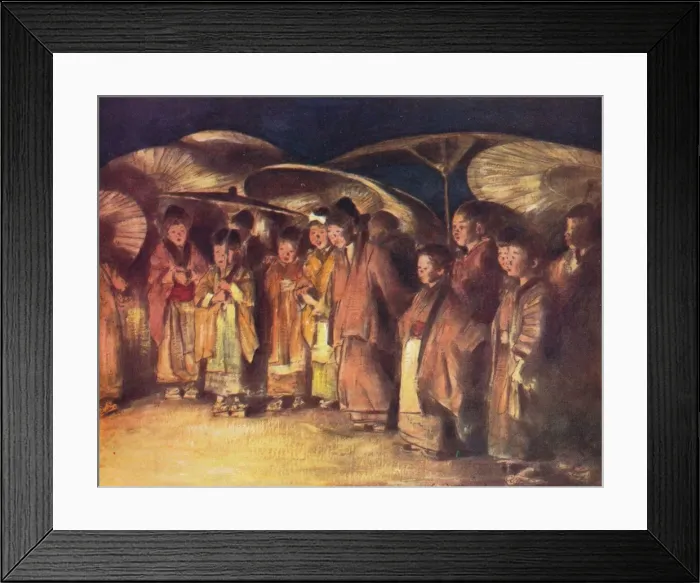 Framed Print : A Street Scene, Kioto, c1887, (1901). Artist: Mortimer L Menpes Framed Print : A Street Scene, Kioto, c1887, (1901). Artist: Mortimer L Menpes