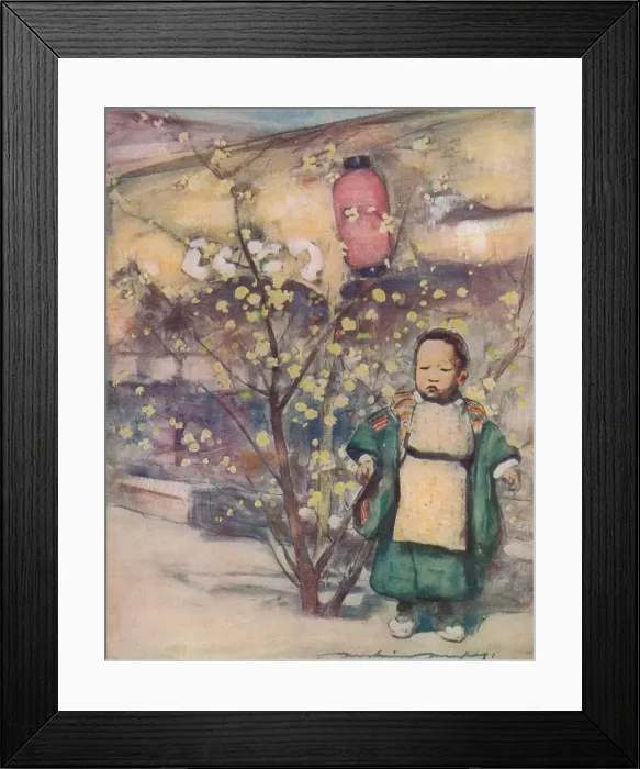 Framed Print : A Little Japanese Boy, c1887, (1901). Artist: Mortimer L Menpes Framed Print : A Little Japanese Boy, c1887, (1901). Artist: Mortimer L Menpes