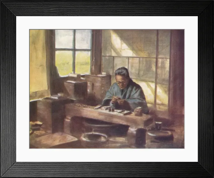 Framed Print : A Cloissonne Worker, c1887, (1901). Artist: Mortimer L Menpes Framed Print : A Cloissonne Worker, c1887, (1901). Artist: Mortimer L Menpes