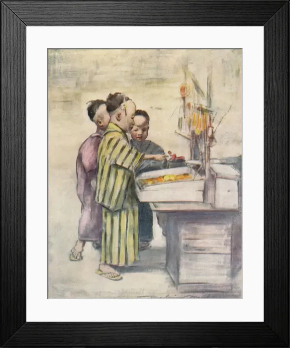 Framed Print : Playfellows, c1887, (1901). Artist: Mortimer L Menpes Framed Print : Playfellows, c1887, (1901). Artist: Mortimer L Menpes