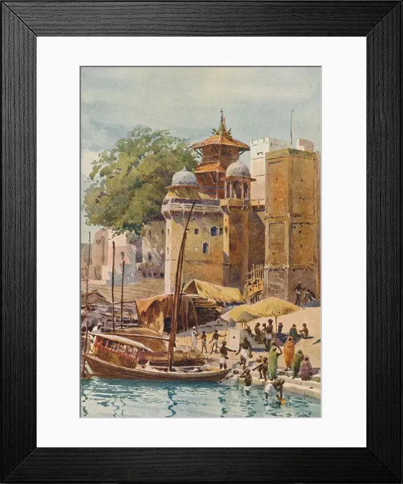 Framed Print : The Bathing Ghats, Benares, c1880 (1905). Artist: Alexander Henry Hallam Murray Framed Print : The Bathing Ghats, Benares, c1880 (1905). Artist: Alexander Henry Hallam Murray