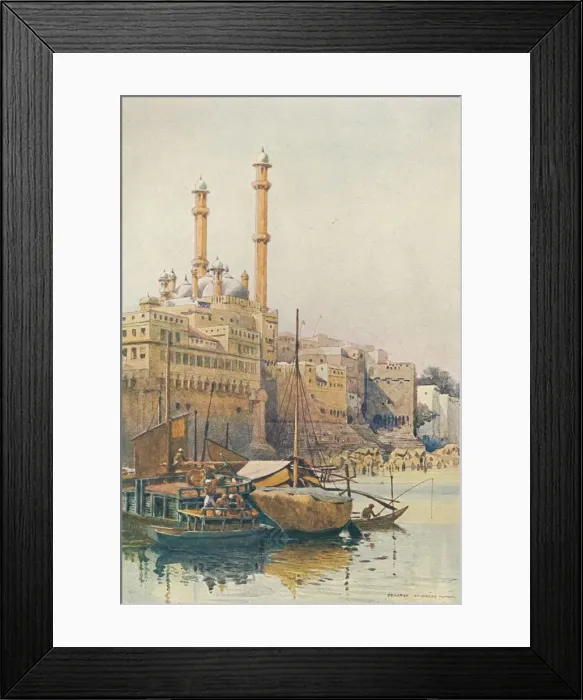 Framed Print : The Ghats Below Aurangzebs Mosque, Benares, c1880 (1905). Artist: Alexander Henry Hallam Murray Framed Print : The Ghats Below Aurangzebs Mosque, Benares, c1880 (1905). Artist: Alexander Henry Hallam Murray