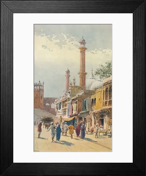 Framed Print : A Street in Delhi - Looking Towards the Jumma Musjid, c1880 (1905). Artist: Alexander Henry Hallam Murray Framed Print : A Street in Delhi - Looking Towards the Jumma Musjid, c1880 (1905). Artist: Alexander Henry Hallam Murray