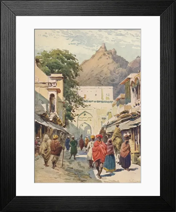 Framed Print : The Main Street of Alwar, c1880 (1905). Artist: Alexander Henry Hallam Murray Framed Print : The Main Street of Alwar, c1880 (1905). Artist: Alexander Henry Hallam Murray