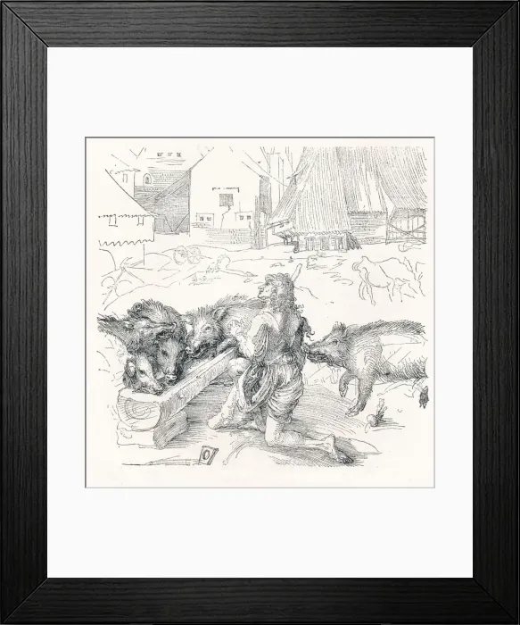 Framed Print : The Prodigal Son, c1497, (1906). Artist: Albrecht Durer Framed Print : The Prodigal Son, c1497, (1906). Artist: Albrecht Durer