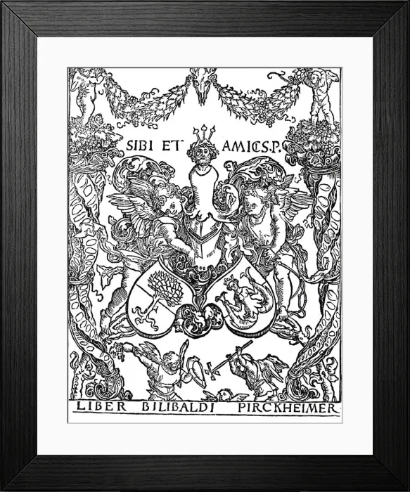 Framed Print : Bookplate of Willibald Pirkheimer, c1502-1503, (1906). Artist: Albrecht Durer Framed Print : Bookplate of Willibald Pirkheimer, c1502-1503, (1906). Artist: Albrecht Durer
