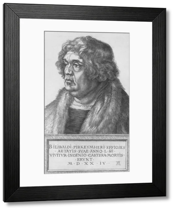 Framed Print : Portrait of Pirkheimer, 1524, (1906). Artist: Albrecht Durer Framed Print : Portrait of Pirkheimer, 1524, (1906). Artist: Albrecht Durer