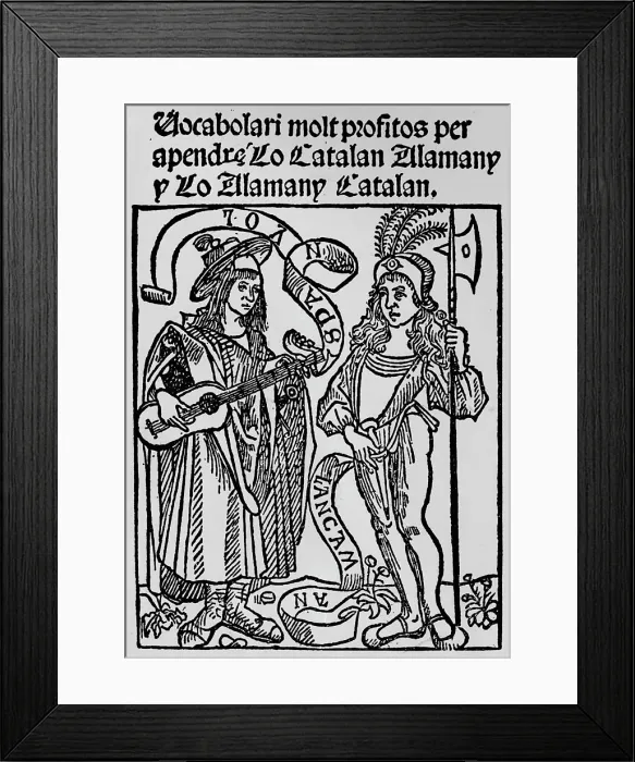 Framed Print : Frontispiece to a Catalan-German Dictionary dated 1502, (1934) Framed Print : Frontispiece to a Catalan-German Dictionary dated 1502, (1934)