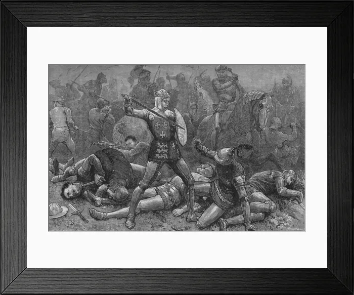 Framed Print : Henry and Alencon at Agincourt, 25 October 1415, (c1880) Framed Print : Henry and Alencon at Agincourt, 25 October 1415, (c1880)