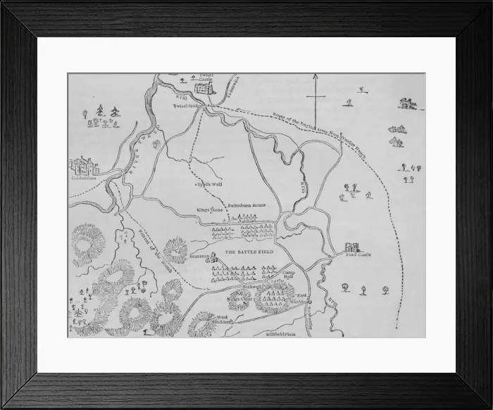 Framed Print : Plan of Flodden Field, 9 September 1513, (c1880) Framed Print : Plan of Flodden Field, 9 September 1513, (c1880)