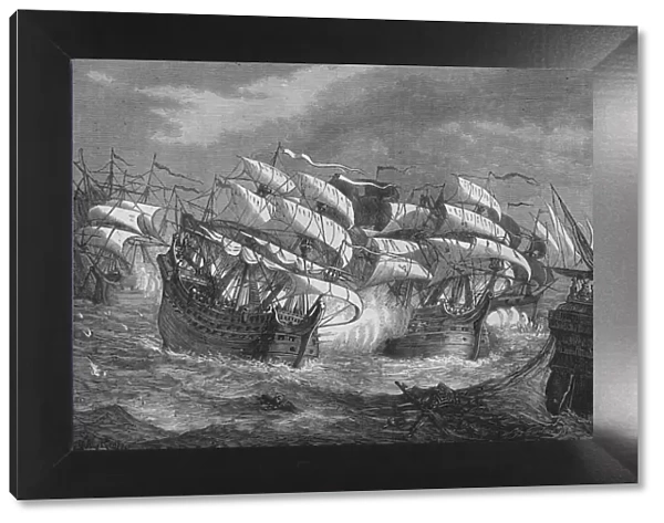 Drake Attacking the Spanish Treasure Ship, c1578, (c1880)