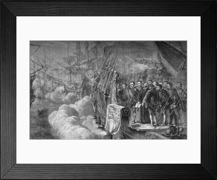Framed Print : Drakes Funeral, January 1596, (c1880) Framed Print : Drakes Funeral, January 1596, (c1880)