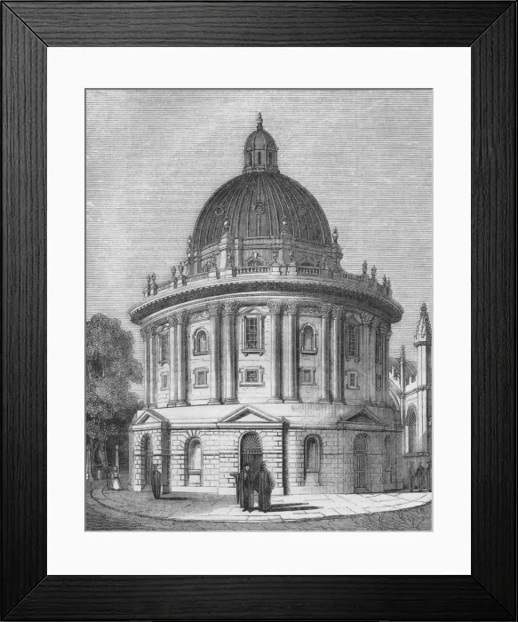 Framed Print : Radcliffes Library, 1845 Framed Print : Radcliffes Library, 1845