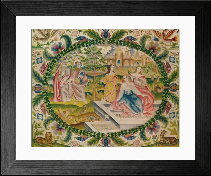 Framed Print : Embroidered Picture, Mid-17th Century, (1929) Framed Print : Embroidered Picture, Mid-17th Century, (1929)
