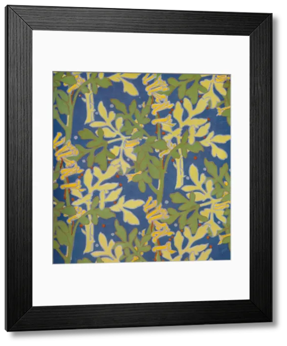 Framed Print : Design for Block Printed Silk, 1926. Artist: Margery Tomlin Framed Print : Design for Block Printed Silk, 1926. Artist: Margery Tomlin