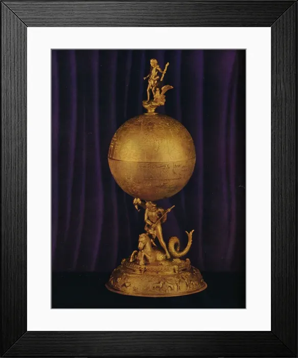Framed Print : The Airthrey Gold Globe Cup: South German, c1560-1565, (1936) Framed Print : The Airthrey Gold Globe Cup: South German, c1560-1565, (1936)