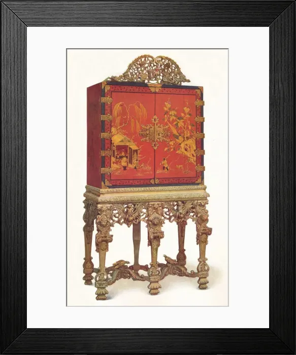 Framed Print : Red and Gold Lacquer Cabinet, c1695, (1936) Framed Print : Red and Gold Lacquer Cabinet, c1695, (1936)