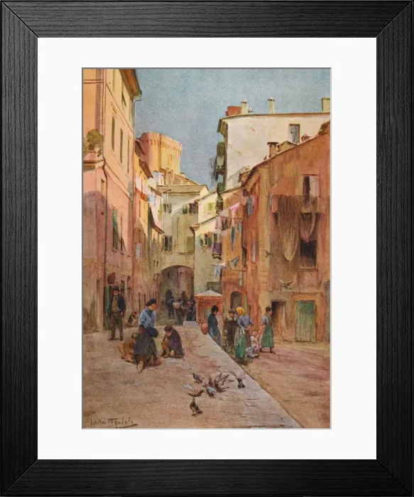 Framed Print : La Piazza, Sestri Levante, c1910, (1912). Artist: Walter Frederick Roofe Tyndale Framed Print : La Piazza, Sestri Levante, c1910, (1912). Artist: Walter Frederick Roofe Tyndale