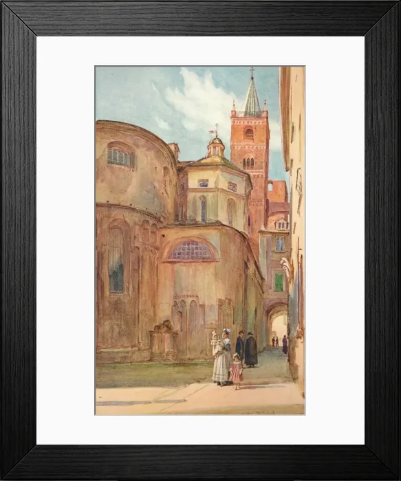 Framed Print : The Romanesque Church at Albenga, c1910, (1912). Artist: Walter Frederick Roofe Tyndale Framed Print : The Romanesque Church at Albenga, c1910, (1912). Artist: Walter Frederick Roofe Tyndale