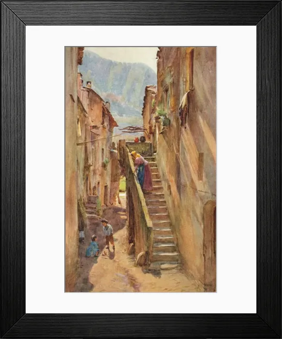 Framed Print : Vicolo del Ponte, Villa Nuova di Albenga, c1910, (1912). Artist: Walter Frederick Roofe Tyndale Framed Print : Vicolo del Ponte, Villa Nuova di Albenga, c1910, (1912). Artist: Walter Frederick Roofe Tyndale