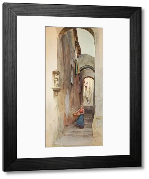 Framed Print : Street in Cervo San Bartolommeo, c1910, (1912). Artist: Walter Frederick Roofe Tyndale Framed Print : Street in Cervo San Bartolommeo, c1910, (1912). Artist: Walter Frederick Roofe Tyndale