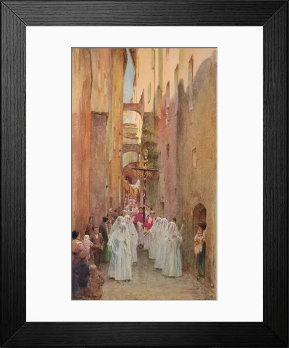 Framed Print : A Procession in San Remo, c1910, (1912). Artist: Walter Frederick Roofe Tyndale Framed Print : A Procession in San Remo, c1910, (1912). Artist: Walter Frederick Roofe Tyndale