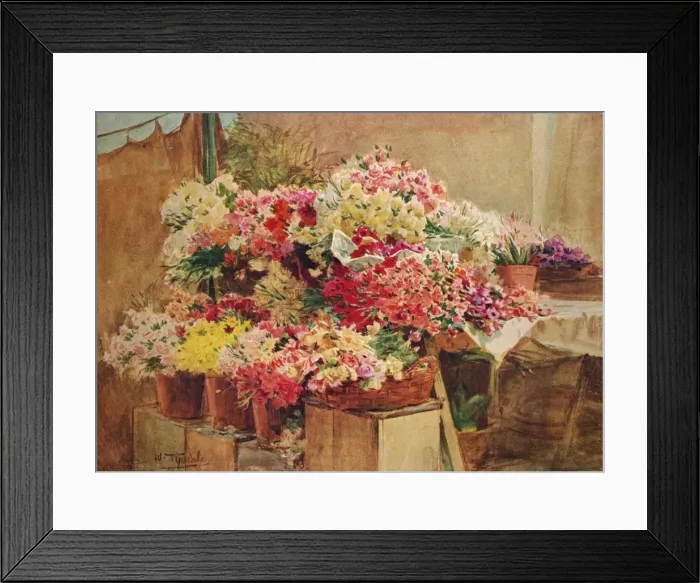Framed Print : Flower Stall in Mentone Market, c1910, (1912). Artist: Walter Frederick Roofe Tyndale Framed Print : Flower Stall in Mentone Market, c1910, (1912). Artist: Walter Frederick Roofe Tyndale