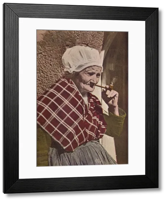 Framed Print : An Aged Bretonne, c1913. Artist: Charles JS Makin Framed Print : An Aged Bretonne, c1913. Artist: Charles JS Makin