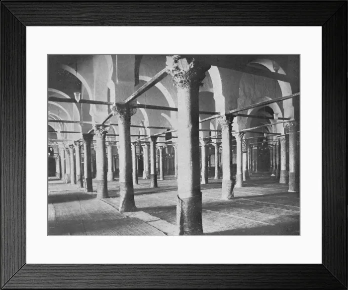 Framed Print : Kairouan. Interior of the Grande Mosque, c1913. Artist: Charles JS Makin Framed Print : Kairouan. Interior of the Grande Mosque, c1913. Artist: Charles JS Makin