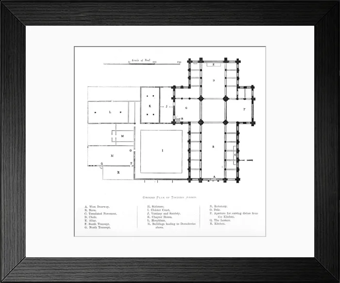 Framed Print : Ground Plan of Tintern Abbey, 1897 Framed Print : Ground Plan of Tintern Abbey, 1897