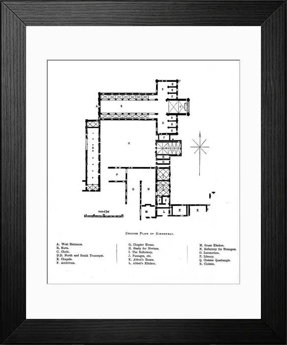 Framed Print : Ground Plan of Kirkstall, 1897 Framed Print : Ground Plan of Kirkstall, 1897