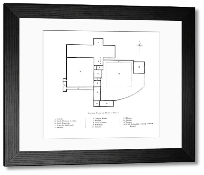 Framed Print : Ground Plan of Netley Abbey, 1897. Artist: Alexander Francis Lydon Framed Print : Ground Plan of Netley Abbey, 1897. Artist: Alexander Francis Lydon