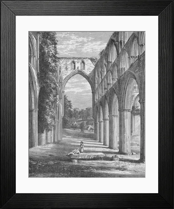 Framed Print : Choir, looking North, Rievaulx Abbey, c1880, (1897). Artist: Alexander Francis Lydon