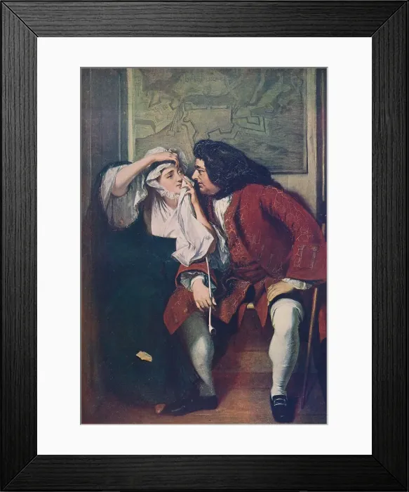 Framed Print : A Scene from Tristram Shandy (?Uncle Toby and the Widow Wadman?), 1829?30, (c1915). Artist: Charles Robert Leslie Framed Print : A Scene from Tristram Shandy (?Uncle Toby and the Widow Wadman?), 1829?30, (c1915). Artist: Charles Robert Leslie