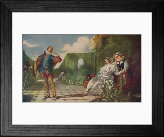 Framed Print : Scene from ?Twelfth Night? (?Malvolio and the Countess?), c1840, (c1915). Artist: Daniel Maclise Framed Print : Scene from ?Twelfth Night? (?Malvolio and the Countess?), c1840, (c1915). Artist: Daniel Maclise