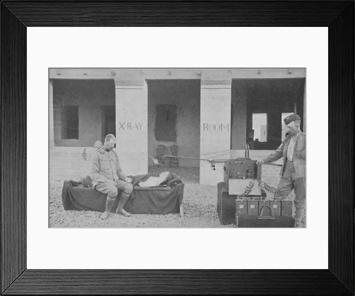 Framed Print : Major Battersby and his Orderly taking a Radiograph in the Soudan, c1890, (1910) Framed Print : Major Battersby and his Orderly taking a Radiograph in the Soudan, c1890, (1910)