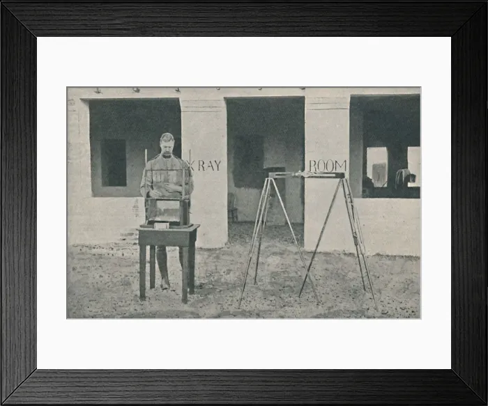 Framed Print : Major Battersby using the Localizing Apparatus, c1890, (1910) Framed Print : Major Battersby using the Localizing Apparatus, c1890, (1910)